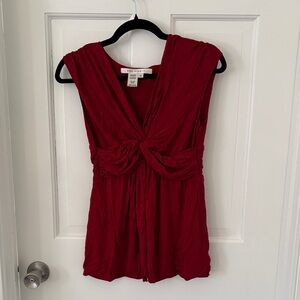 Max Studio Red Twist Front Blouse